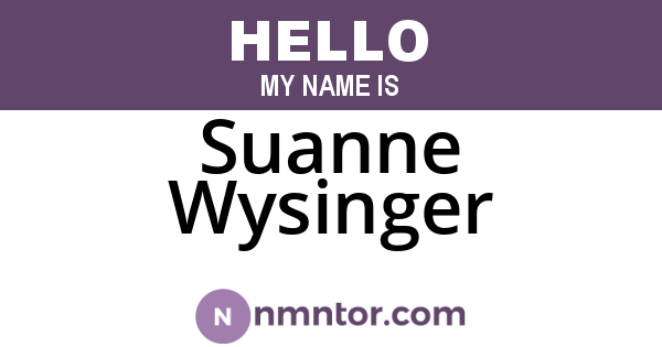 Suanne Wysinger