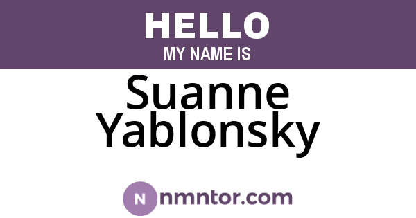 Suanne Yablonsky