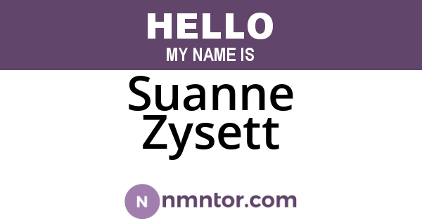 Suanne Zysett