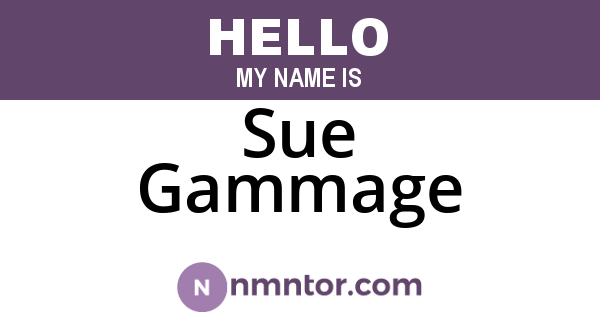 Sue Gammage