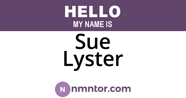 Sue Lyster