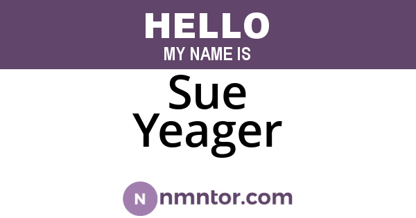 Sue Yeager