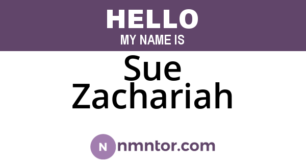 Sue Zachariah
