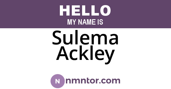 Sulema Ackley