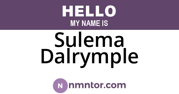 Sulema Dalrymple