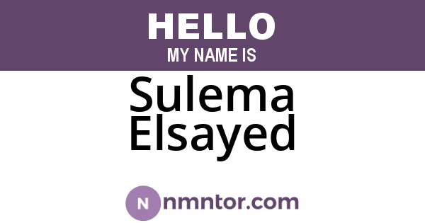 Sulema Elsayed