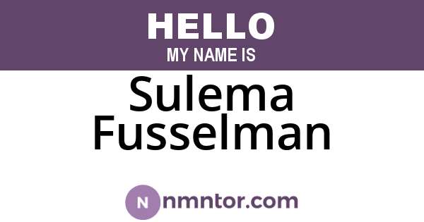 Sulema Fusselman