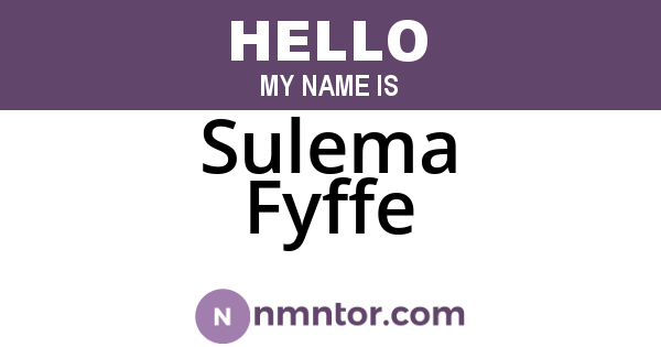 Sulema Fyffe