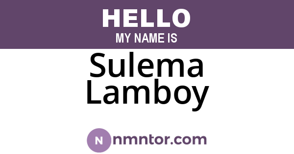 Sulema Lamboy