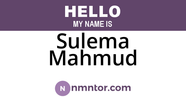 Sulema Mahmud