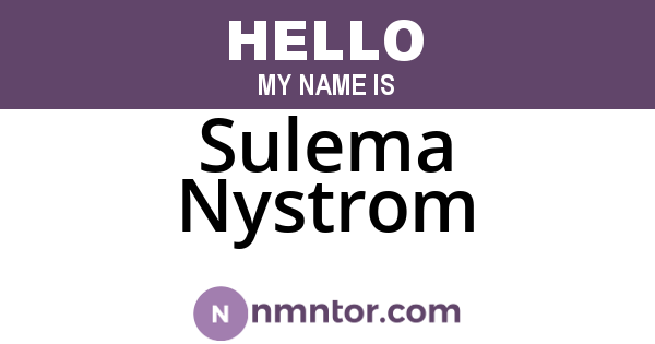 Sulema Nystrom