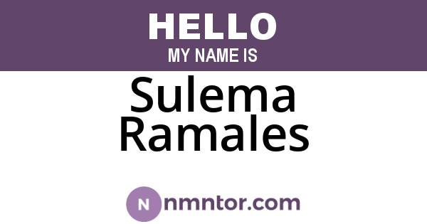 Sulema Ramales