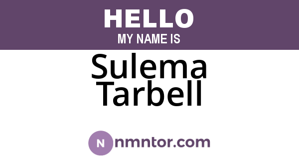 Sulema Tarbell