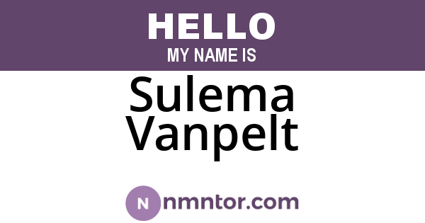 Sulema Vanpelt