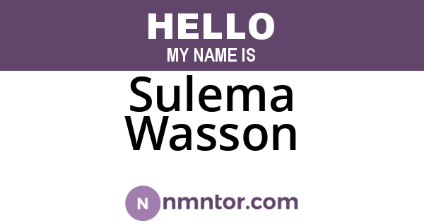 Sulema Wasson