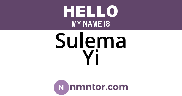 Sulema Yi