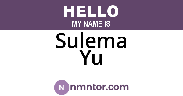 Sulema Yu
