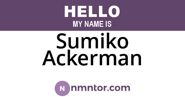 Sumiko Ackerman