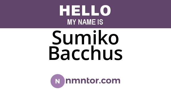 Sumiko Bacchus
