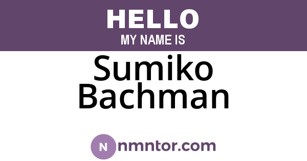 Sumiko Bachman