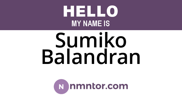 Sumiko Balandran