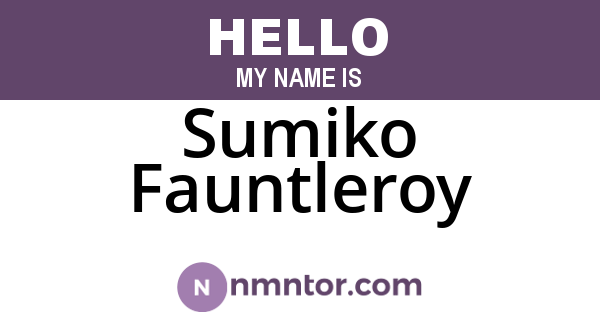 Sumiko Fauntleroy