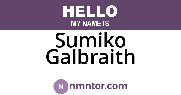 Sumiko Galbraith
