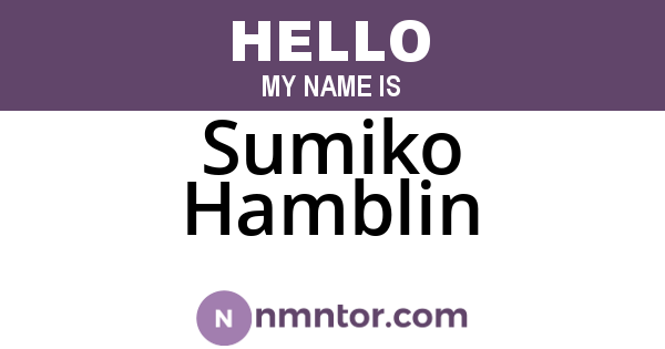 Sumiko Hamblin