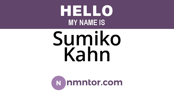 Sumiko Kahn