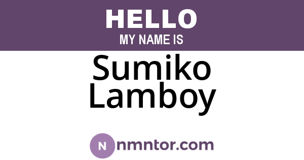 Sumiko Lamboy