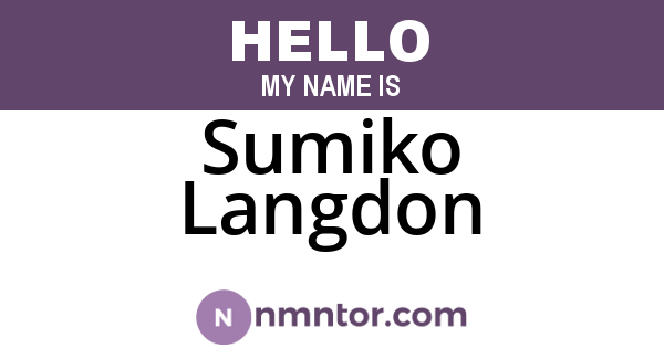 Sumiko Langdon