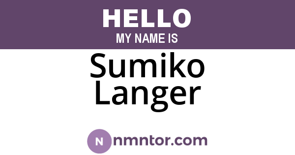 Sumiko Langer