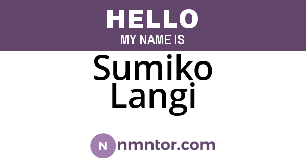 Sumiko Langi