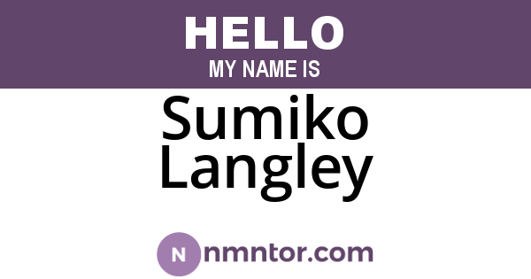 Sumiko Langley
