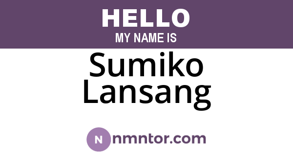 Sumiko Lansang