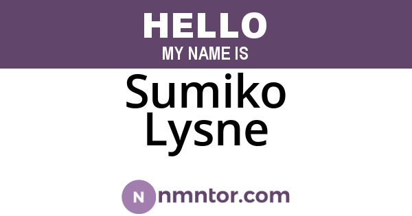 Sumiko Lysne