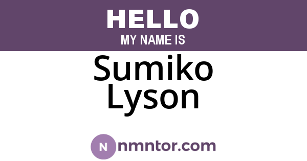 Sumiko Lyson