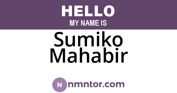 Sumiko Mahabir