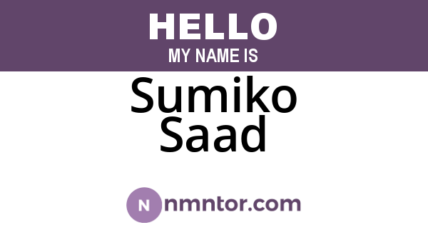 Sumiko Saad