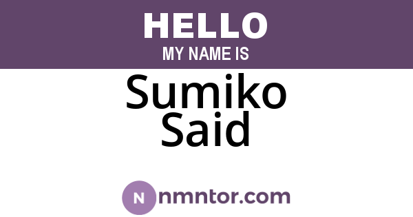 Sumiko Said