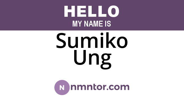 Sumiko Ung