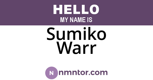 Sumiko Warr