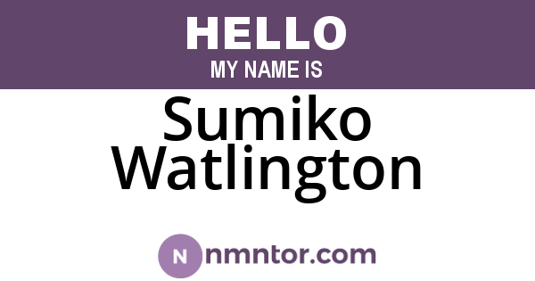 Sumiko Watlington