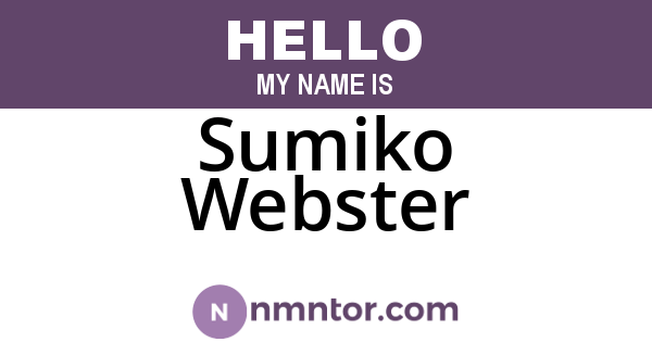 Sumiko Webster