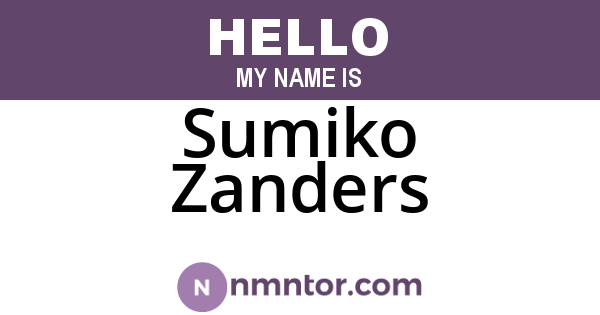 Sumiko Zanders
