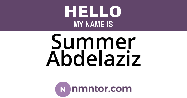 Summer Abdelaziz