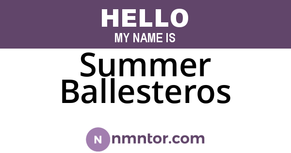 Summer Ballesteros