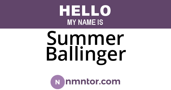 Summer Ballinger