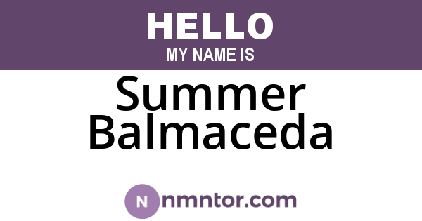 Summer Balmaceda