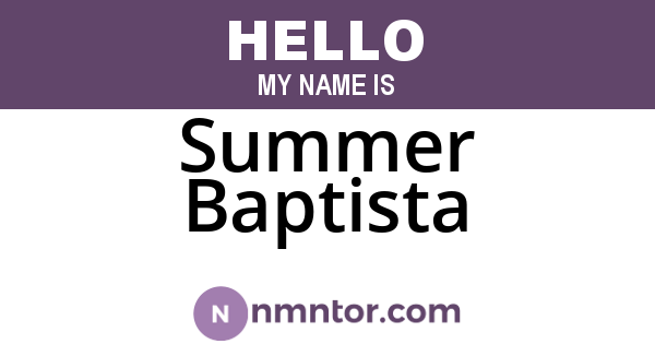 Summer Baptista